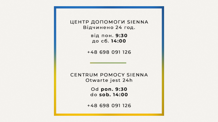 Jak pomagamy Ukrainie – Centrum Pomocy Sienna