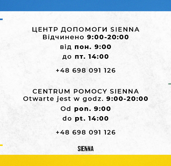 Nowe godziny pracy Centrum Pomocy Sienna – Czerwiec